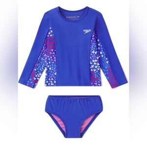 Speedo Kids' Blue and Purple Rashguard Set